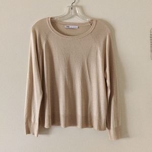 Zara Knit Sweater Cream color Size S